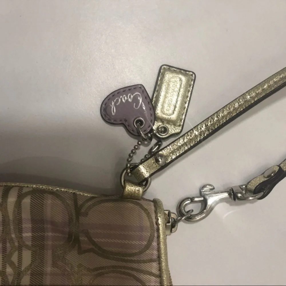 Coach lavender purple wristlet bag